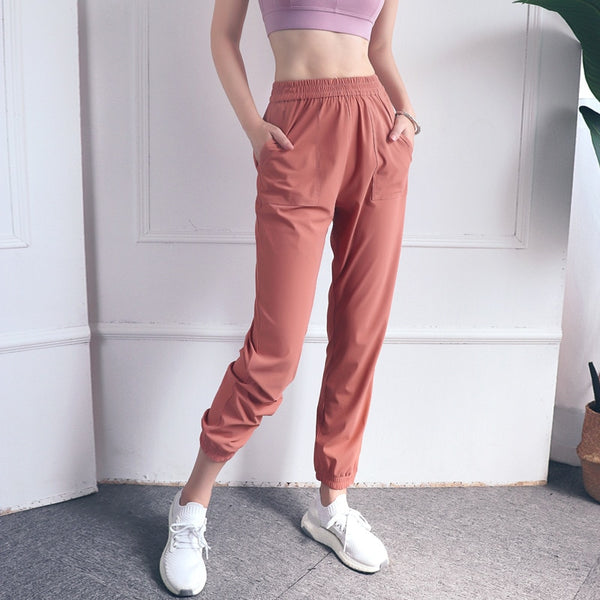 Loose Casual Running Pants Women Sports Fitness Jogging Trousers Anti-static Thin Quick-Dry Yoga Pants Bodybuilding Front Pocket | Vimost Shop.