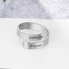 Personalized Gift Customized Engraved Name Stainless Steel Adjustable Rings for Women Anniversary Jewelry | Vimost Shop.