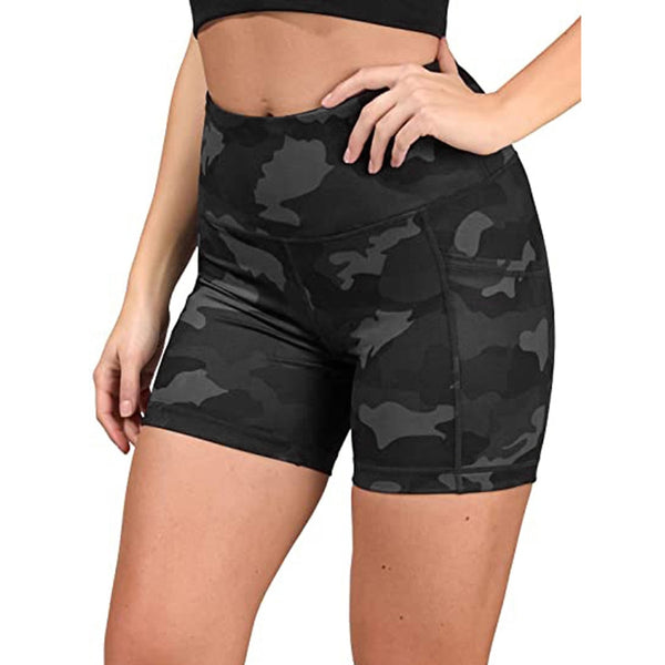 Women High Waist Sports Shorts Workout Running Fitness Gym Yoga Leggings Female Compression Yoga Shorts With Side Pocket | Vimost Shop.