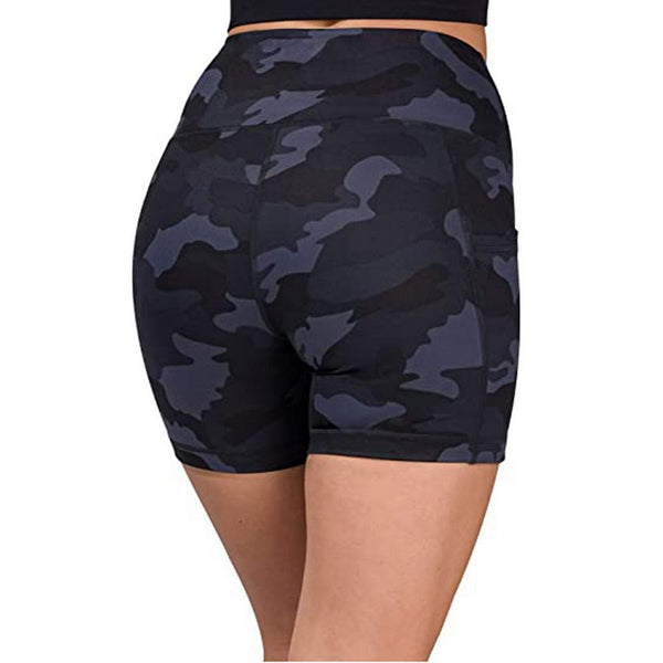 Women High Waist Sports Shorts Workout Running Fitness Gym Yoga Leggings Female Compression Yoga Shorts With Side Pocket | Vimost Shop.