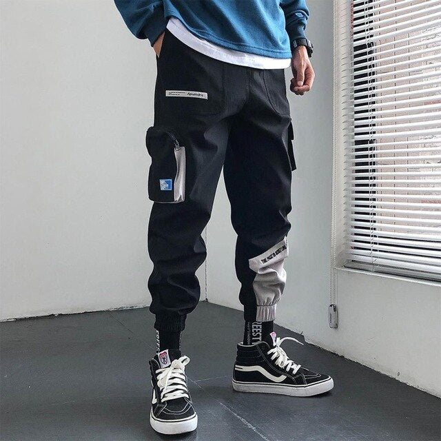 Streetwear Hip Hop Joggers Men Korean Style Harem Pants Men Casual Cargo Pants Fashion Black Men Trousers | Vimost Shop.