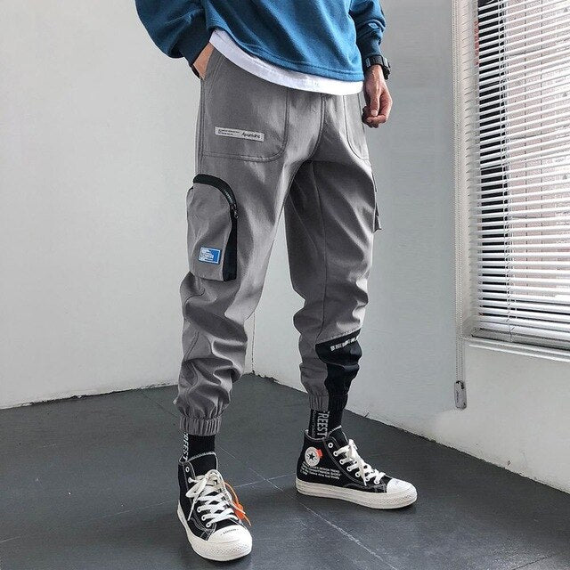 Streetwear Hip Hop Joggers Men Korean Style Harem Pants Men Casual Cargo Pants Fashion Black Men Trousers | Vimost Shop.