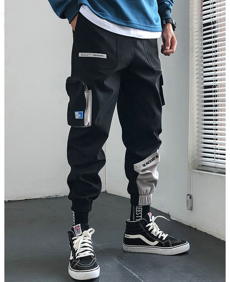 Streetwear Hip Hop Joggers Men Korean Style Harem Pants Men Casual Cargo Pants Fashion Black Men Trousers | Vimost Shop.