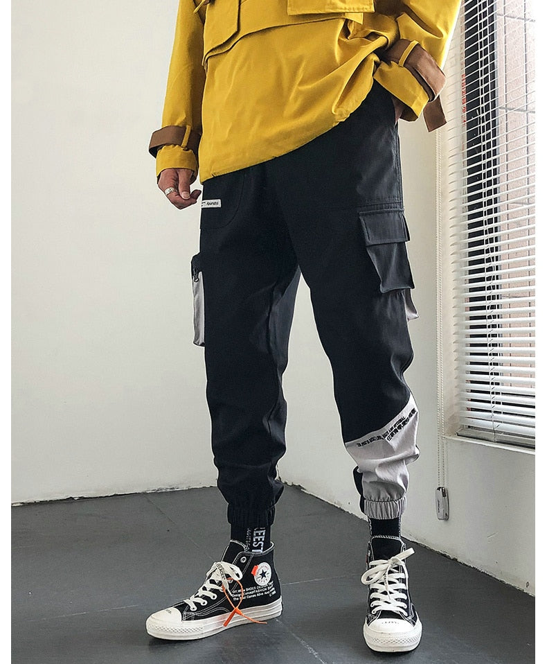 Streetwear Hip Hop Joggers Men Korean Style Harem Pants Men Casual Cargo Pants Fashion Black Men Trousers | Vimost Shop.