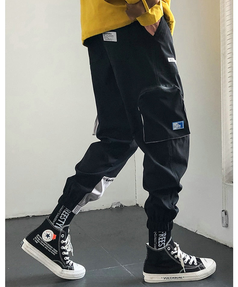 Streetwear Hip Hop Joggers Men Korean Style Harem Pants Men Casual Cargo Pants Fashion Black Men Trousers | Vimost Shop.