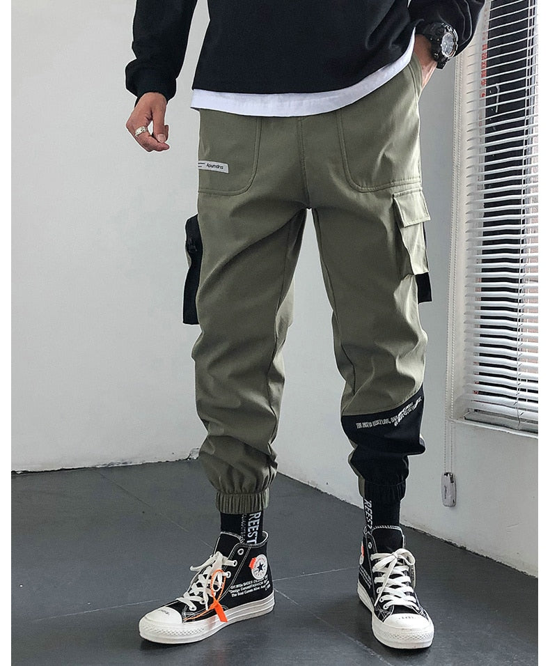 Streetwear Hip Hop Joggers Men Korean Style Harem Pants Men Casual Cargo Pants Fashion Black Men Trousers | Vimost Shop.