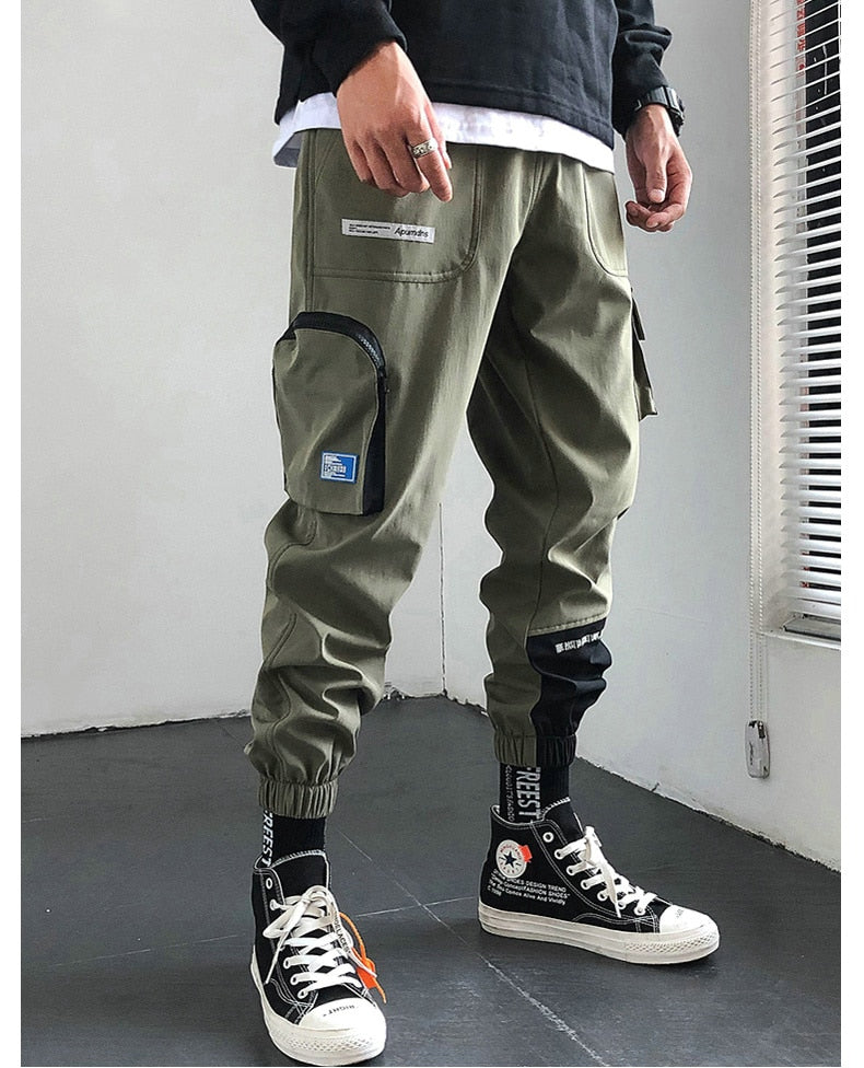 Streetwear Hip Hop Joggers Men Korean Style Harem Pants Men Casual Cargo Pants Fashion Black Men Trousers | Vimost Shop.