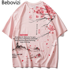 Japanese Geisha Tshirt Streetwear Short Sleeve T Shirt Japan Cotton Tops Tees Men Harajuku Hip Hop T-Shirt | Vimost Shop.