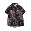Japanese Style Cat Samuri Shirt  Men Hip Hop Streetwear Harajuku Shirt Summer Short Sleeve Korean Shirt Tops | Vimost Shop.