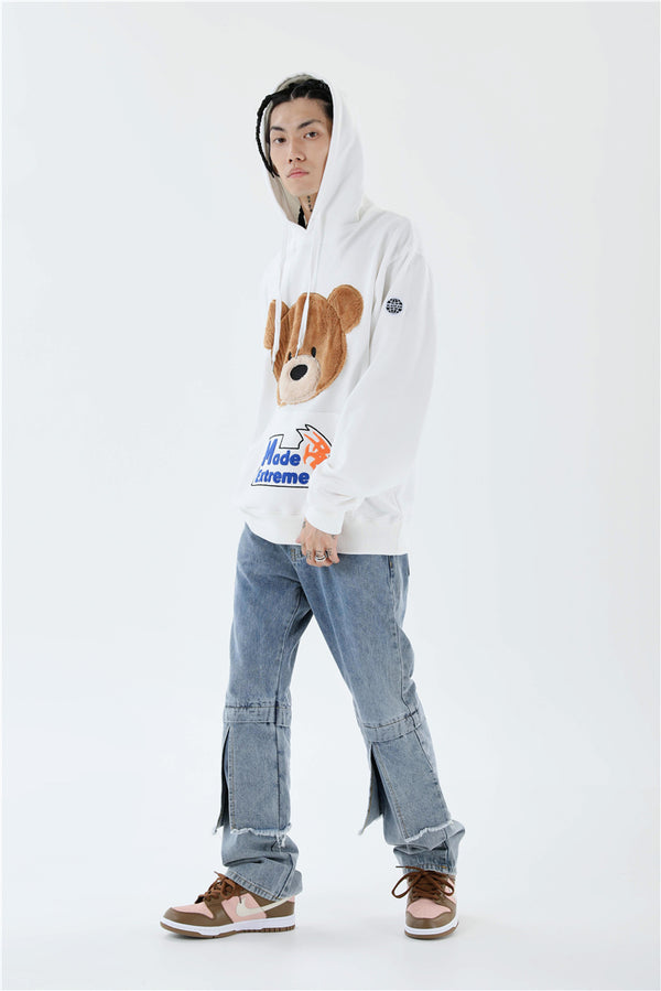 Kawaii Bear Hooded Sweatshirts Hoodies Men/women Harajuku Casual Patchwork Pullover Hoodie Hip Hop Cotton Tops | Vimost Shop.
