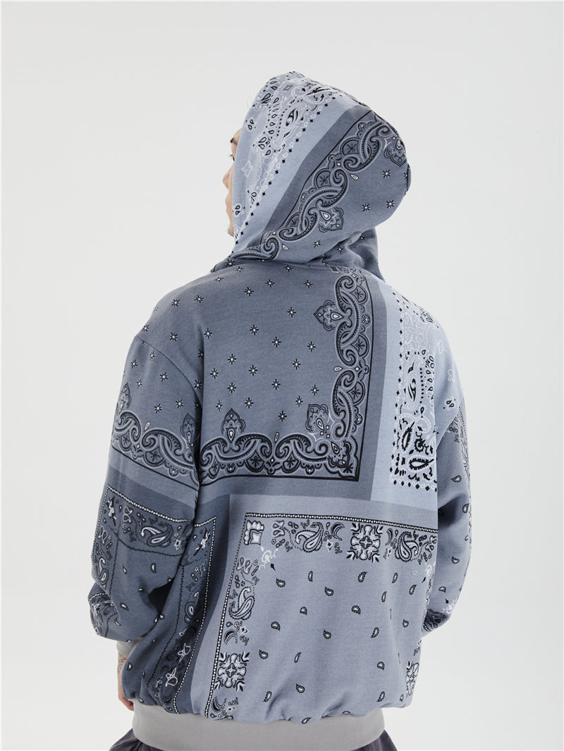 Full Zip Cashew Flowers Pink Hooded Sweatshirts Hoodies Men/women Harajuku Casual Patchwork Hoodie Hip Hop Cotton Tops | Vimost Shop.