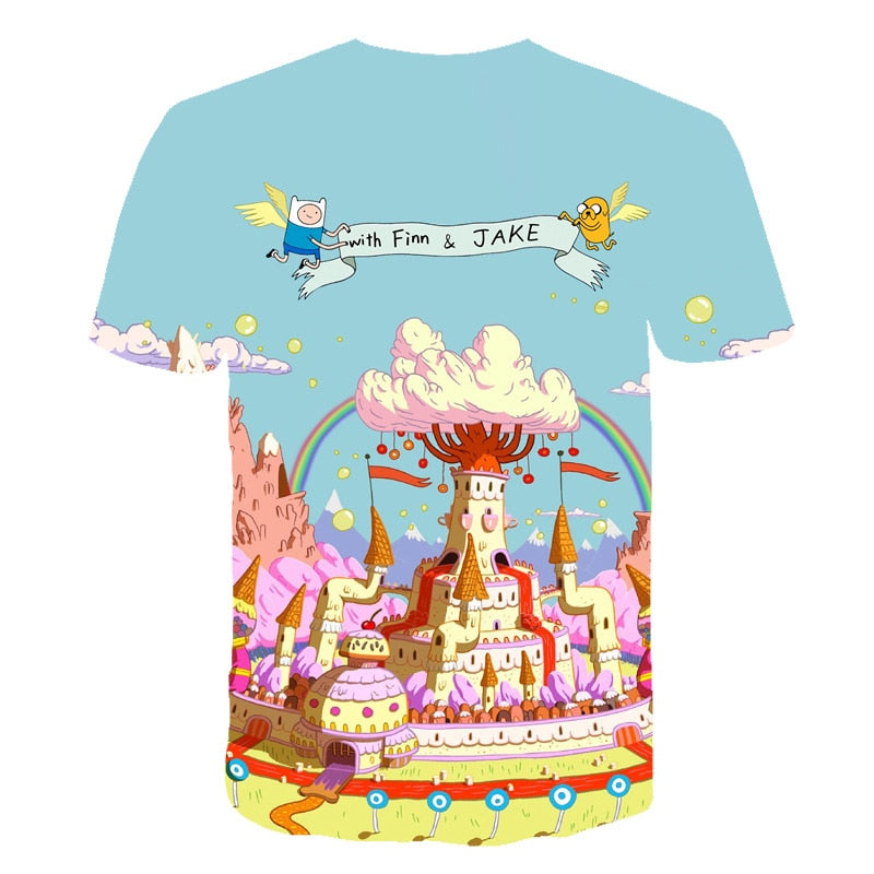 Fashion Style Adventure Time t-shirt jake and finn Singing playing guitar 3d print short sleeve t-shirt women men Kid lovely top | Vimost Shop.