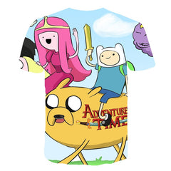 Fashion Style Adventure Time t-shirt jake and finn Singing playing guitar 3d print short sleeve t-shirt women men Kid lovely top | Vimost Shop.