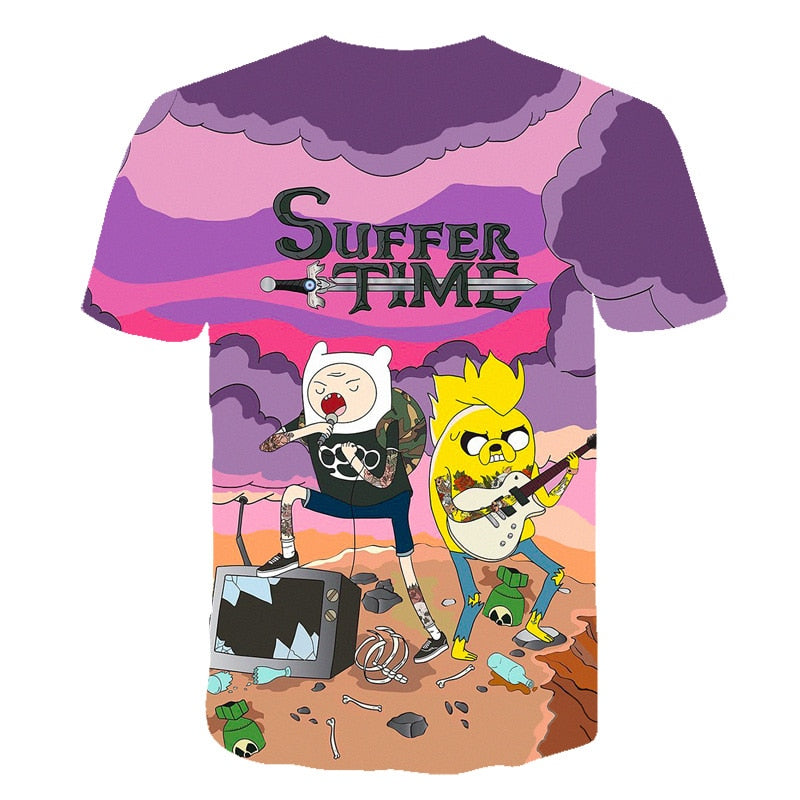 Fashion Style Adventure Time t-shirt jake and finn Singing playing guitar 3d print short sleeve t-shirt women men Kid lovely top | Vimost Shop.