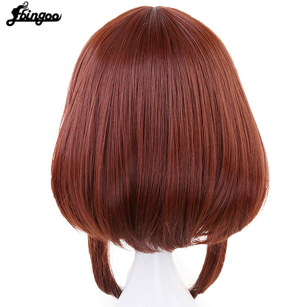 My Hero Academia OCHACO URARAKA Auburn Brown Short Straight Bob Synthetic Cosplay Wig Role Play Halloween Costume парик | Vimost Shop.