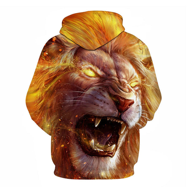 Novelty Flame Lion Hoodie Men's Animal Men's Clothing Flame Hoodie Sweatshirt Sweatshirt 3D Hoodie Sportswear Unisex clothing | Vimost Shop.