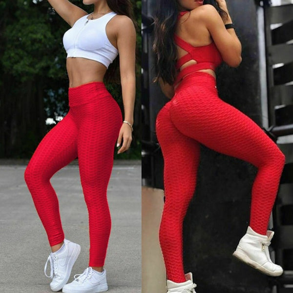 Women's High Waist Tummy Control Yoga Pants Scrunch Booty Leggings Butt Lift Textured Workout Tights Running Pant | Vimost Shop.