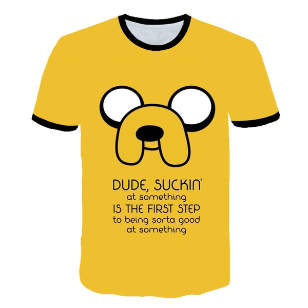 Summer new animation Adventure Time T-Shirt Finn and Jake tshirt man The dog face funny Cartoon 3d print Unisex t shirt men | Vimost Shop.