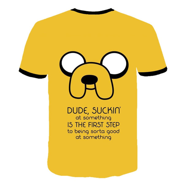 Summer new animation Adventure Time T-Shirt Finn and Jake tshirt man The dog face funny Cartoon 3d print Unisex t shirt men | Vimost Shop.