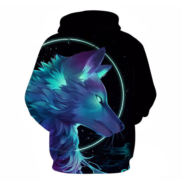 Fashion Galaxy Space 3D Hoodie bright wolf Print Hoodies Sweatshirts Men Women Unisex Hooded Pullovers Animal 3D Tops | Vimost Shop.