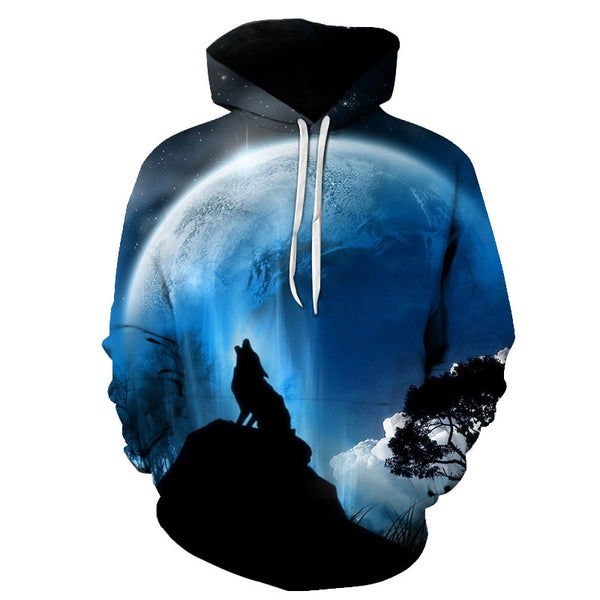 Fashion Galaxy Space 3D Hoodie bright wolf Print Hoodies Sweatshirts Men Women Unisex Hooded Pullovers Animal 3D Tops | Vimost Shop.