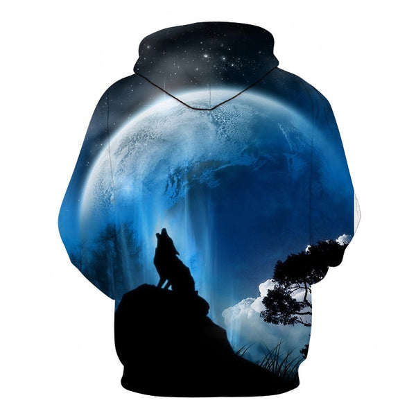 Fashion Galaxy Space 3D Hoodie bright wolf Print Hoodies Sweatshirts Men Women Unisex Hooded Pullovers Animal 3D Tops | Vimost Shop.