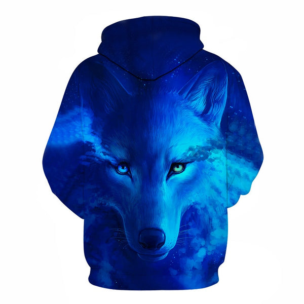 Fashion Galaxy Space 3D Hoodie bright wolf Print Hoodies Sweatshirts Men Women Unisex Hooded Pullovers Animal 3D Tops | Vimost Shop.