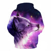 Fashion Galaxy Space 3D Hoodie bright wolf Print Hoodies Sweatshirts Men Women Unisex Hooded Pullovers Animal 3D Tops | Vimost Shop.