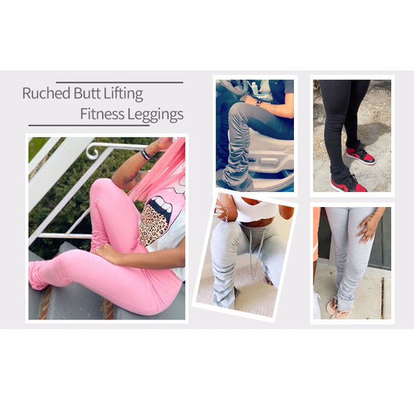High Waist Stacked Leggings Women Fitness Legging Workout Stacked Leggins Femme Ruched Perfect Fit Pants Trousers Gym Joggers | Vimost Shop.