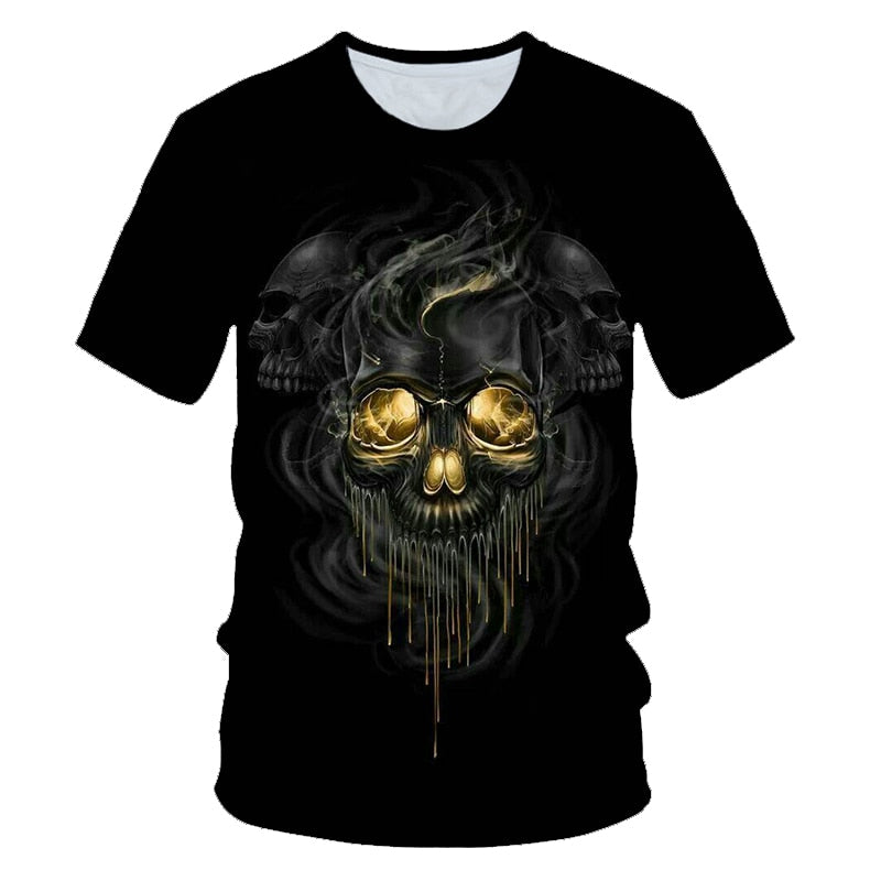 Skull Beauty Rock Cool 3D t shirts Mens Motorcycle Punk 3D Printed T shirt Men Clothes tshirt | Vimost Shop.