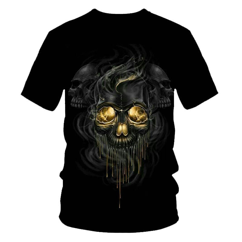 Skull Beauty Rock Cool 3D t shirts Mens Motorcycle Punk 3D Printed T shirt Men Clothes tshirt | Vimost Shop.