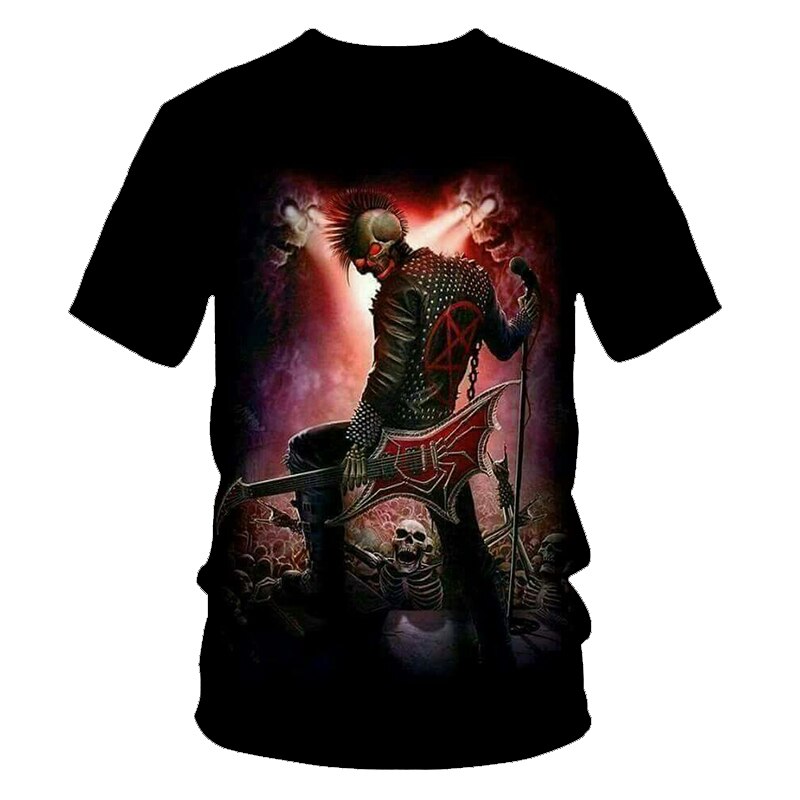 Skull Beauty Rock Cool 3D t shirts Mens Motorcycle Punk 3D Printed T shirt Men Clothes tshirt | Vimost Shop.