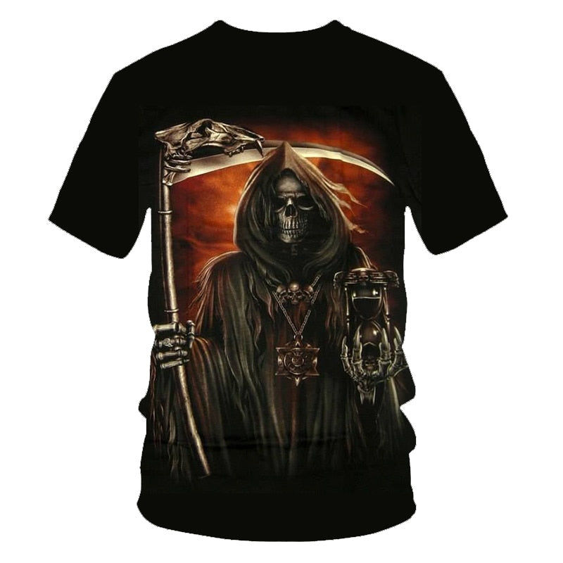Skull Beauty Rock Cool 3D t shirts Mens Motorcycle Punk 3D Printed T shirt Men Clothes tshirt | Vimost Shop.