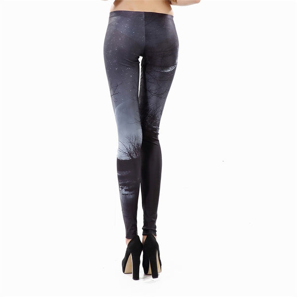 Fashion Plus Size Printing Leggings Woman Starry Sky Midnight Woods Leggins Women Fitness Skinny Pants Autumn | Vimost Shop.