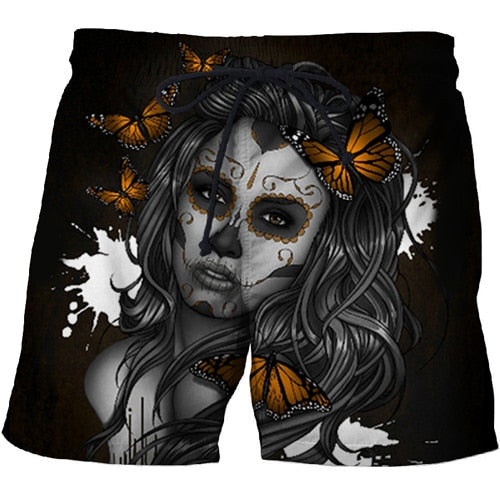 Skull poker 3D printed Beach Shorts Masculino Men Pant Printed Board Shorts Anime Short Plage Quick Dry Pant Streetwear | Vimost Shop.