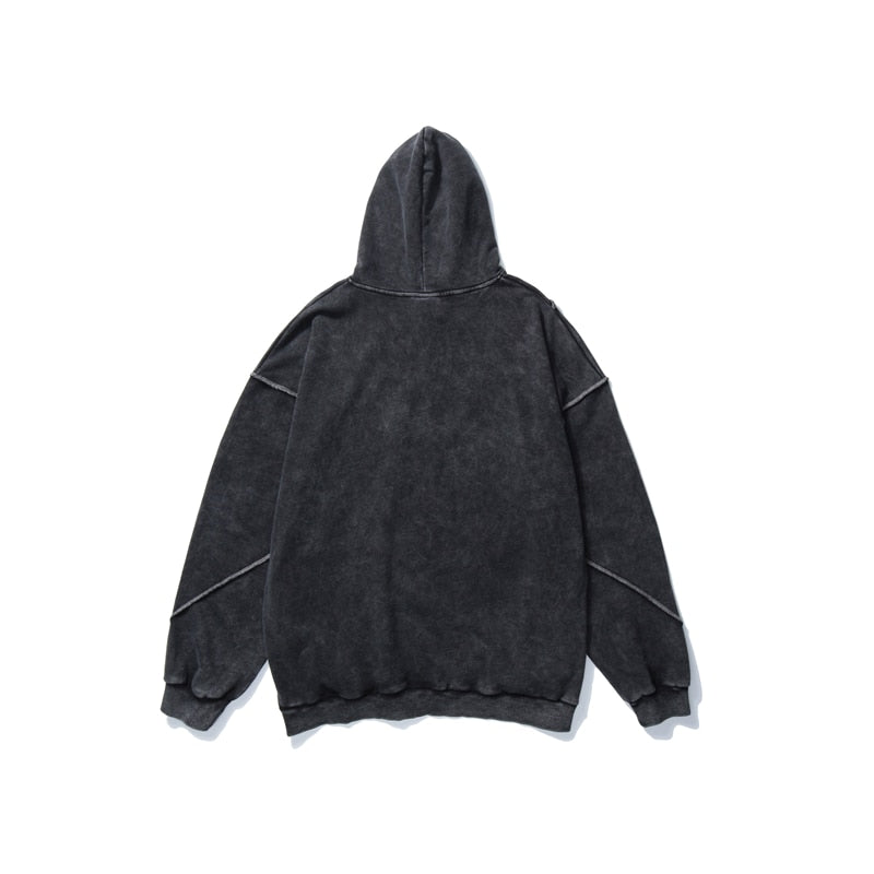 Men Streetwear Black Washed Hoodies Winter Sweatshirt Hip Hop Harajuku Pullover Oversize Hooded Dropshipping Suppliers | Vimost Shop.