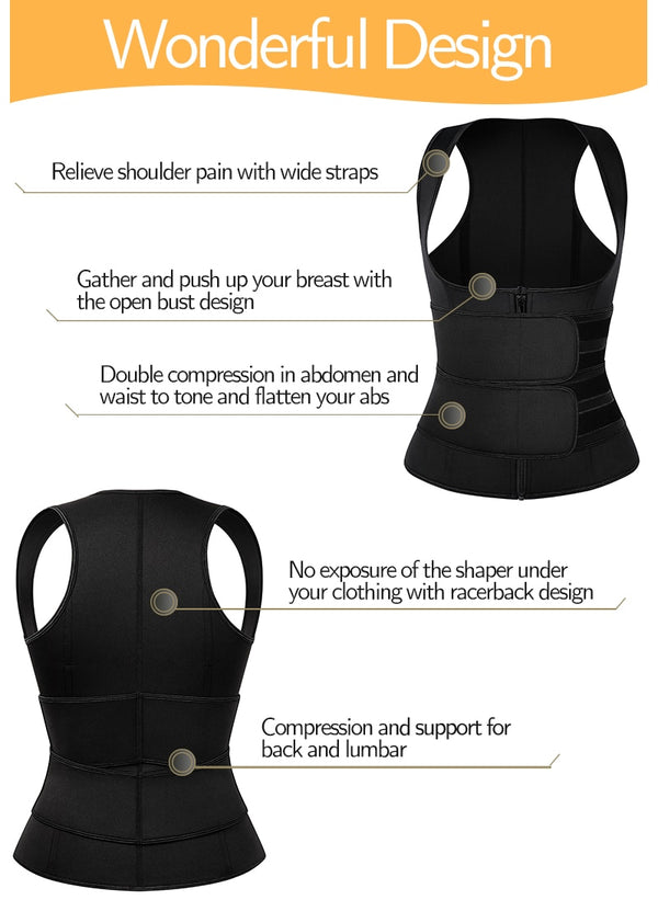 Sweat Waist Trainer Vest Slimming Corset for Weight Loss Body Shaper Sauna Suit Compression Shirt Belly Girdle Tops Shapewear | Vimost Shop.