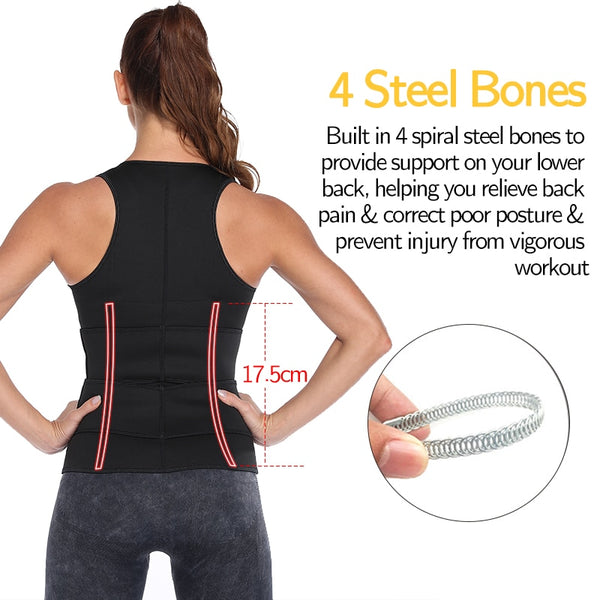 Sweat Waist Trainer Vest Slimming Corset for Weight Loss Body Shaper Sauna Suit Compression Shirt Belly Girdle Tops Shapewear | Vimost Shop.