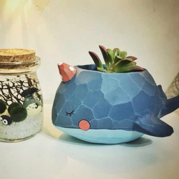 Plant Pot Cartoon Mini Crocodile Whale Resin Flower Pots Ehant Animals Succulent Plant Pots Bonsai Planter Home Office Decorlep | Vimost Shop.