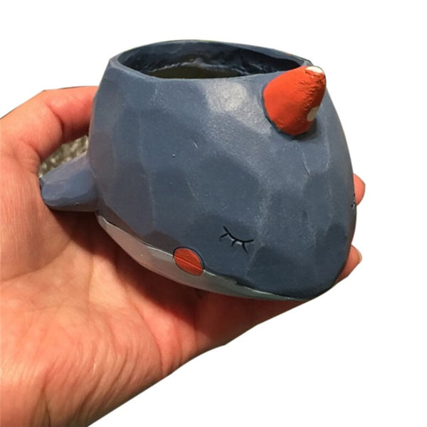 Plant Pot Cartoon Mini Crocodile Whale Resin Flower Pots Ehant Animals Succulent Plant Pots Bonsai Planter Home Office Decorlep | Vimost Shop.