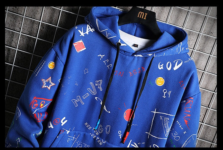Men's Winter Hoodies Men Spring Anime Graffiti Sweatshirt Male Hip Hop Harajuku Japanese Streetwear Casual Hoodie Men | Vimost Shop.