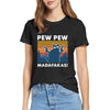 Black Cat Pew Pew Madafakas Funny Cat Gangster With Gun Meme Retro Women's 100% cotton short sleeves T-Shirt Humor Gift Tops tee | Vimost Shop.