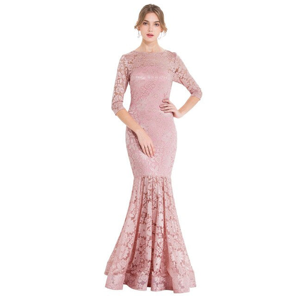 Women's Evening Dress Off Shoulder Lace Beading Crystal Maxi Elegant Bodycon Party Gwon Red | Vimost Shop.