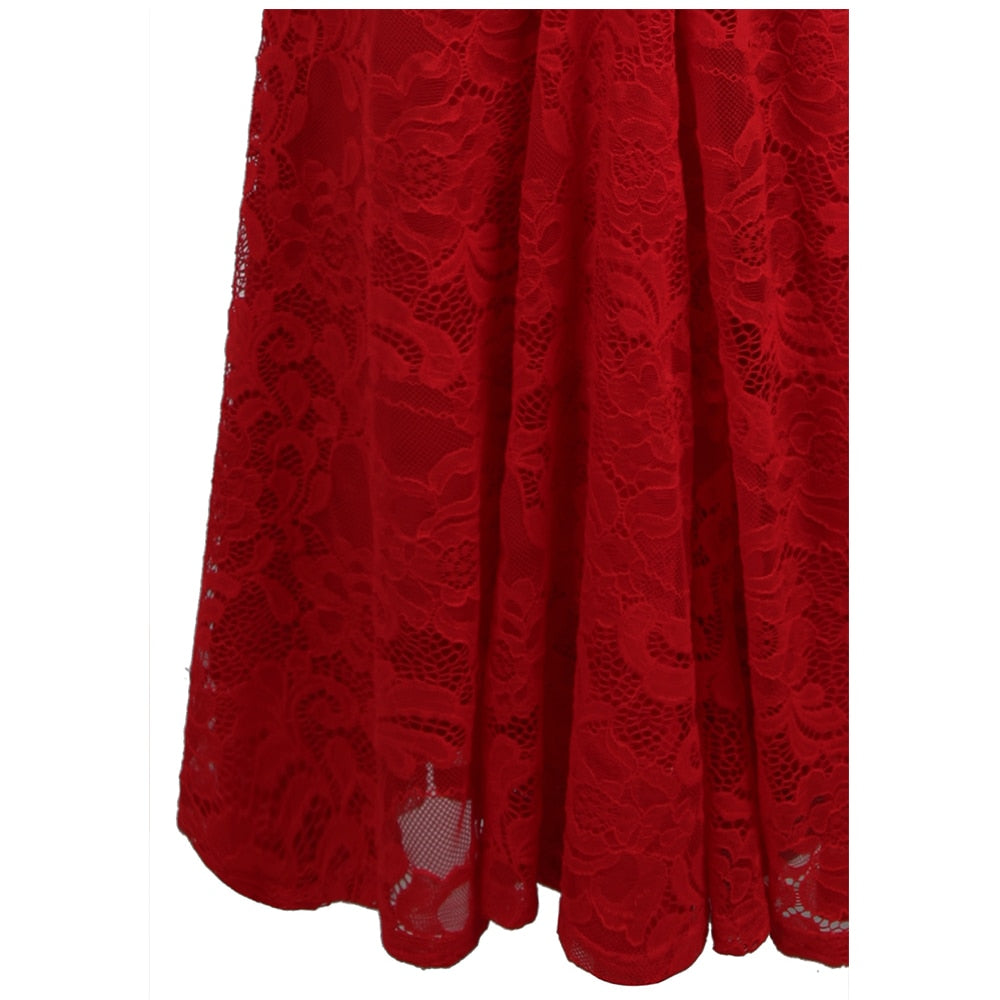 Women's Evening Dress Off Shoulder Lace Beading Crystal Maxi Elegant Bodycon Party Gwon Red | Vimost Shop.