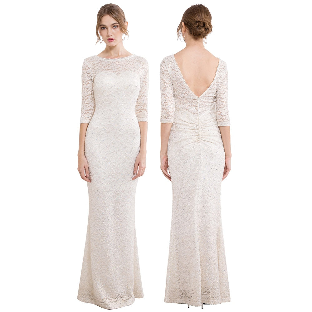 Women's Evening Dress Off Shoulder Lace Beading Crystal Maxi Elegant Bodycon Party Gwon Red | Vimost Shop.
