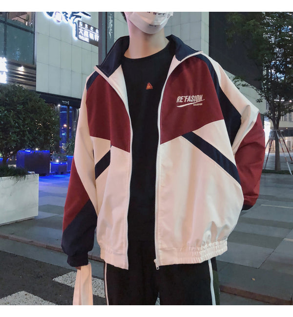 Korean style Jacket Windbreaker Men/Women Harajuku Coat Vintage Casual Jacket Baseball uniform Streetwear oversized Jackets | Vimost Shop.