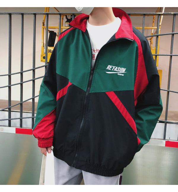 Korean style Jacket Windbreaker Men/Women Harajuku Coat Vintage Casual Jacket Baseball uniform Streetwear oversized Jackets | Vimost Shop.