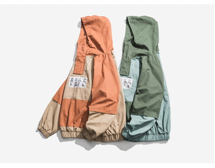 Men Patchwork  Pullover Sweatshirt Street Harajuku Hip Hop Streetwear Spring Hoodie | Vimost Shop.
