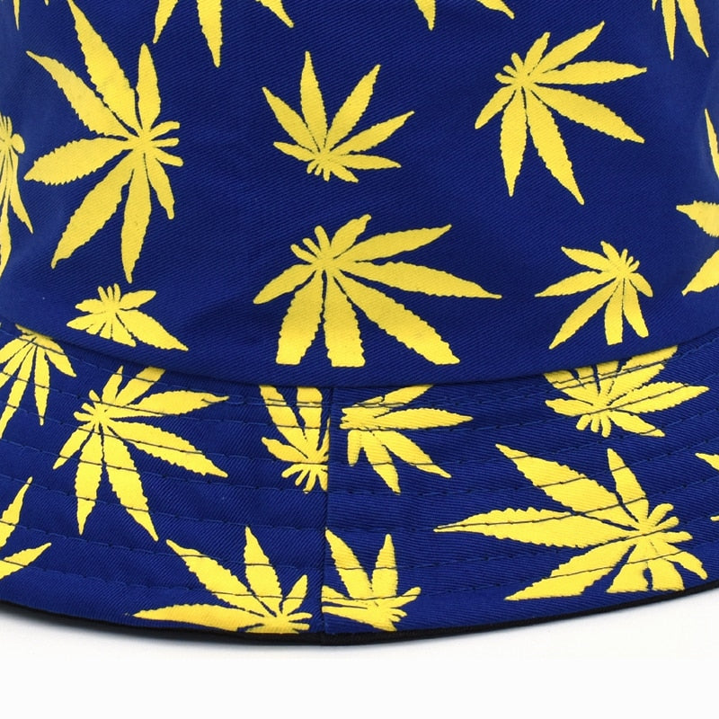 Panama Women Reversible Bucket Hats Leaf Printed Hip Hop Sun Hat Men Cotton Casual Fisherman Hats Caps | Vimost Shop.