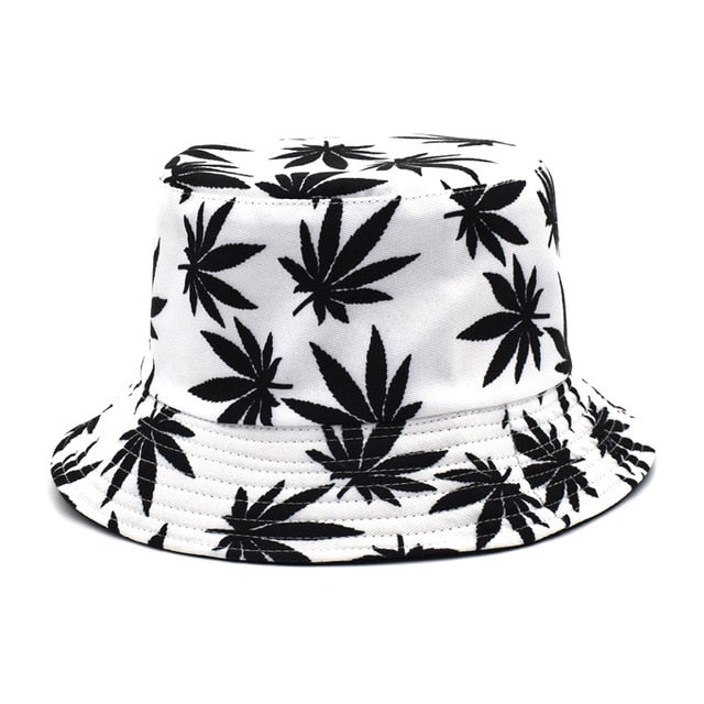 Panama Women Reversible Bucket Hats Leaf Printed Hip Hop Sun Hat Men Cotton Casual Fisherman Hats Caps | Vimost Shop.